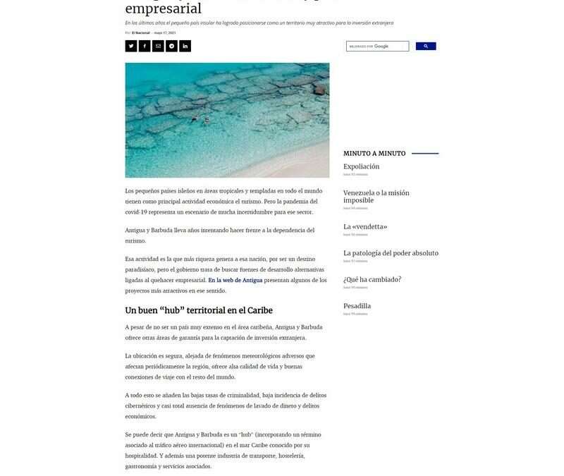 Antigua y Barbuda, turismo y promoción empresarial